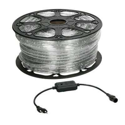 Furtun luminos LED, ECD Germany, instalatie, rola 50 m, multicolor, 36 LED-uri/m, protectie umiditate IP44, inclusiv transformator